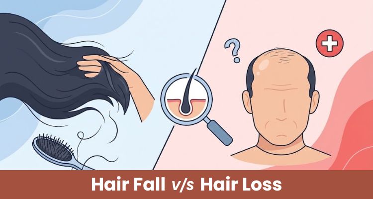 Hair Fall vs Hair Loss
